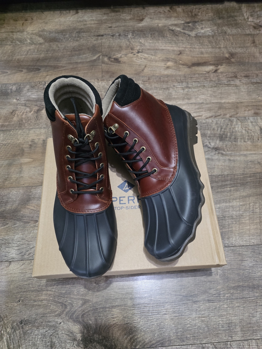 Men's Brown and Black Waterproof Duck Boots Size 12